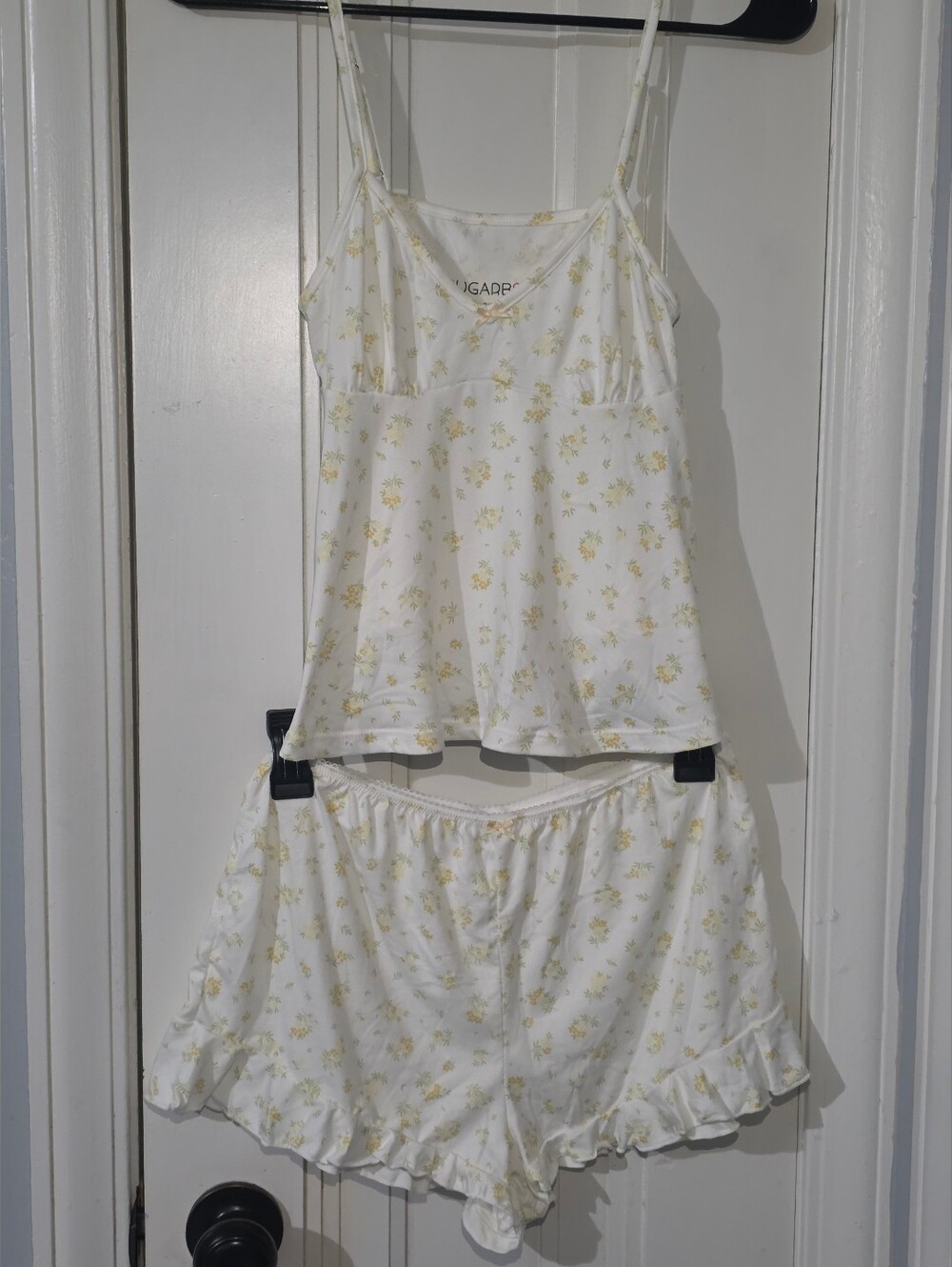NWT Sugarboo Yellow Floral Ruffle Pajama Set - Size M